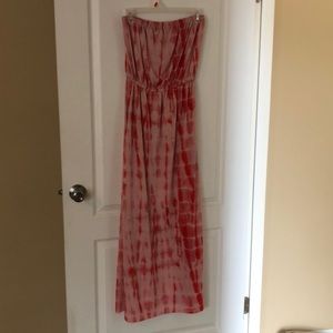 Tube top maxi- tie dyed print!